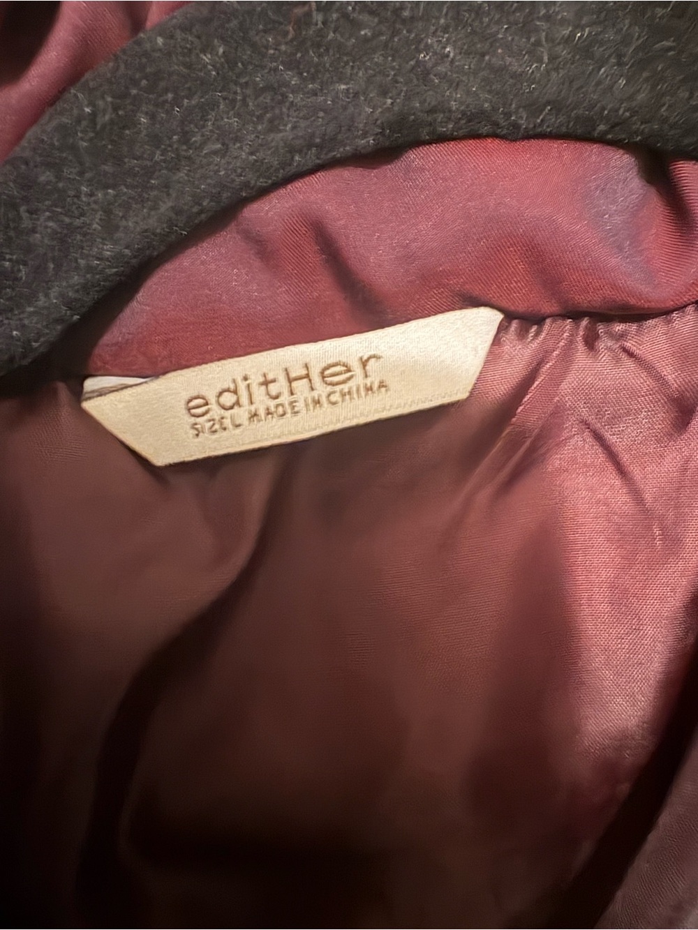 Women's Burgundy Puffer Jacket - Crop Winter Coat - Picture 2 of 8
